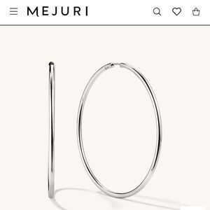 Mejuri 14K White Gold Oversized Thin Hoops -Like New